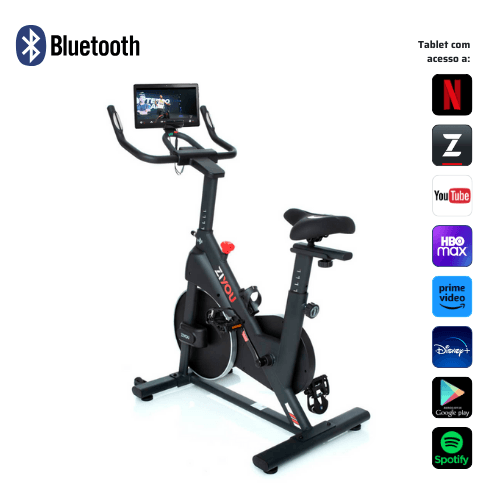 Bike Spinning ZU150 Connect + Tablet + aulas no app ZiYou Club